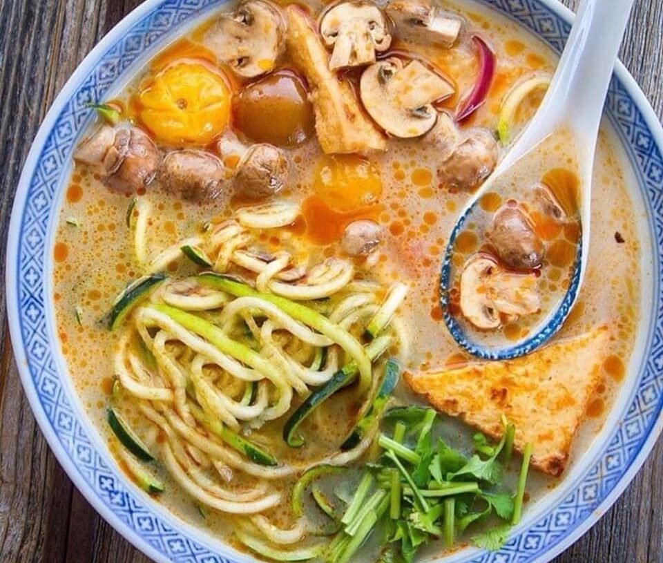 Tom Yum Soup with Zucchini Noodles