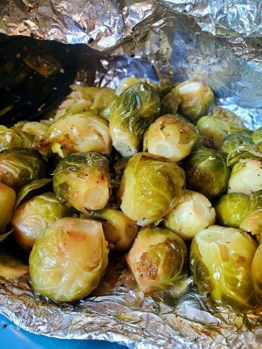 Grilled Brussels Sprouts in Foil Packs