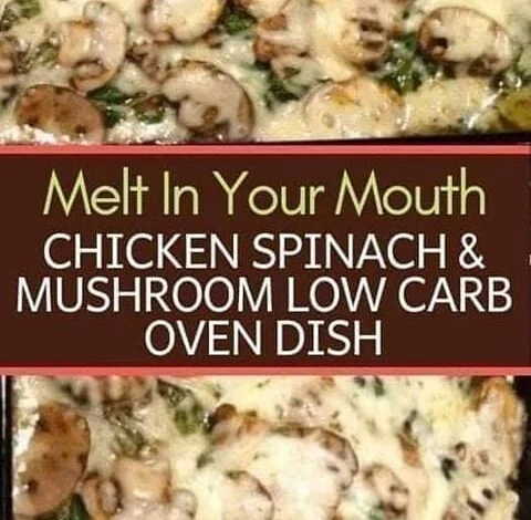 Keto Chicken, Spinach, and Mushroom Oven Dish