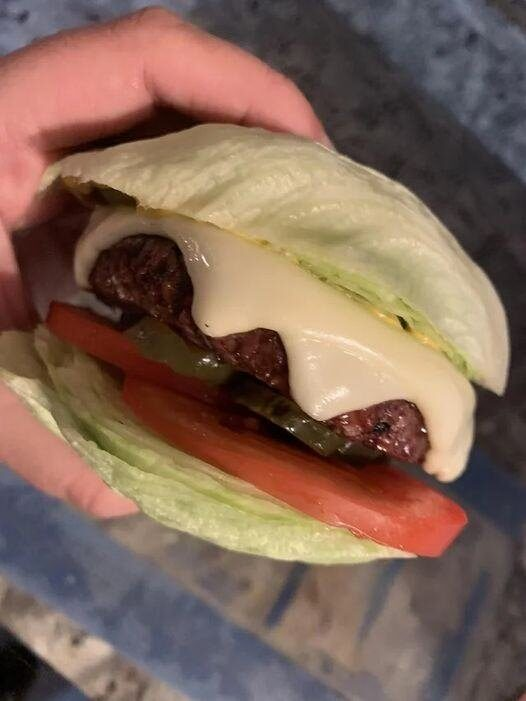Vegan Lettuce Bun Cheeseburger Extravaganza