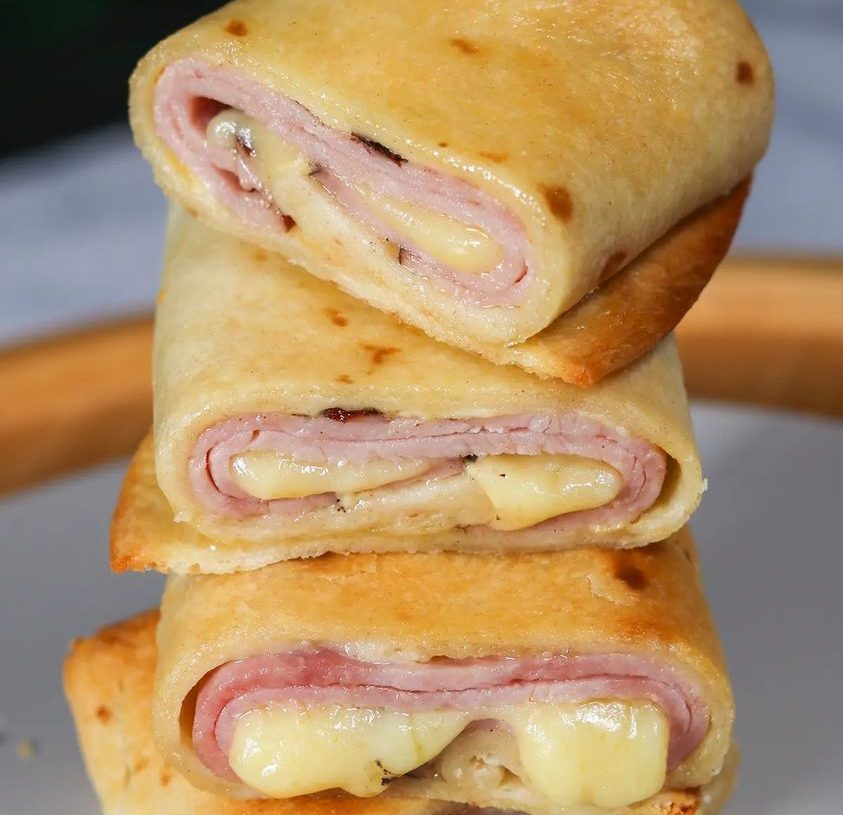 Air Fryer Hot Ham and Cheese Wraps: