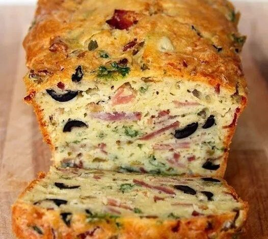 Keto Olive Bacon and Cheese Bread