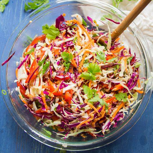 ASIAN SLAW WITH SESAME GINGER DRESSING