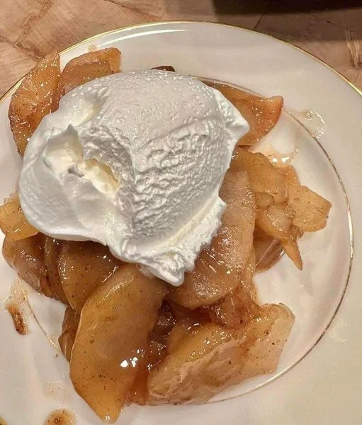 Baked Cinnamon Apples Topped With Cream