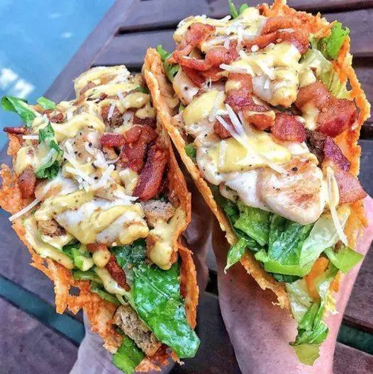 keto chicken-caesar-salad-tacos