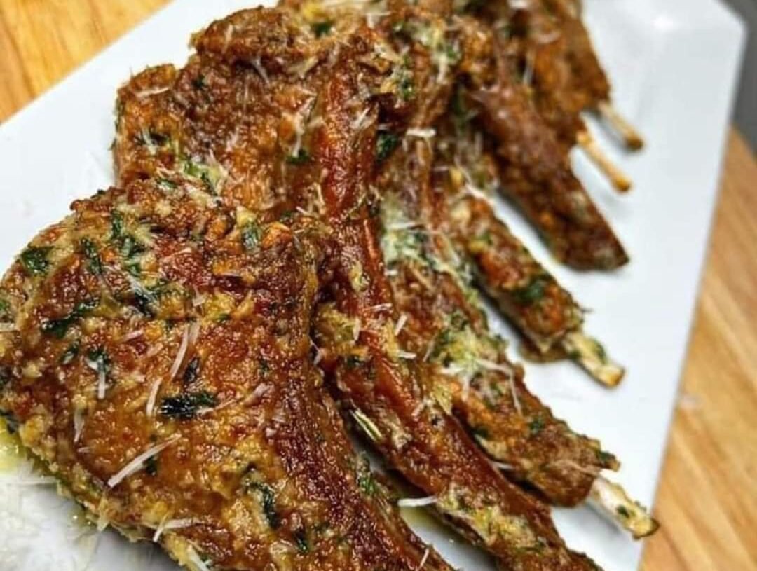 Garlic Parmesan Fried Lamb Chops