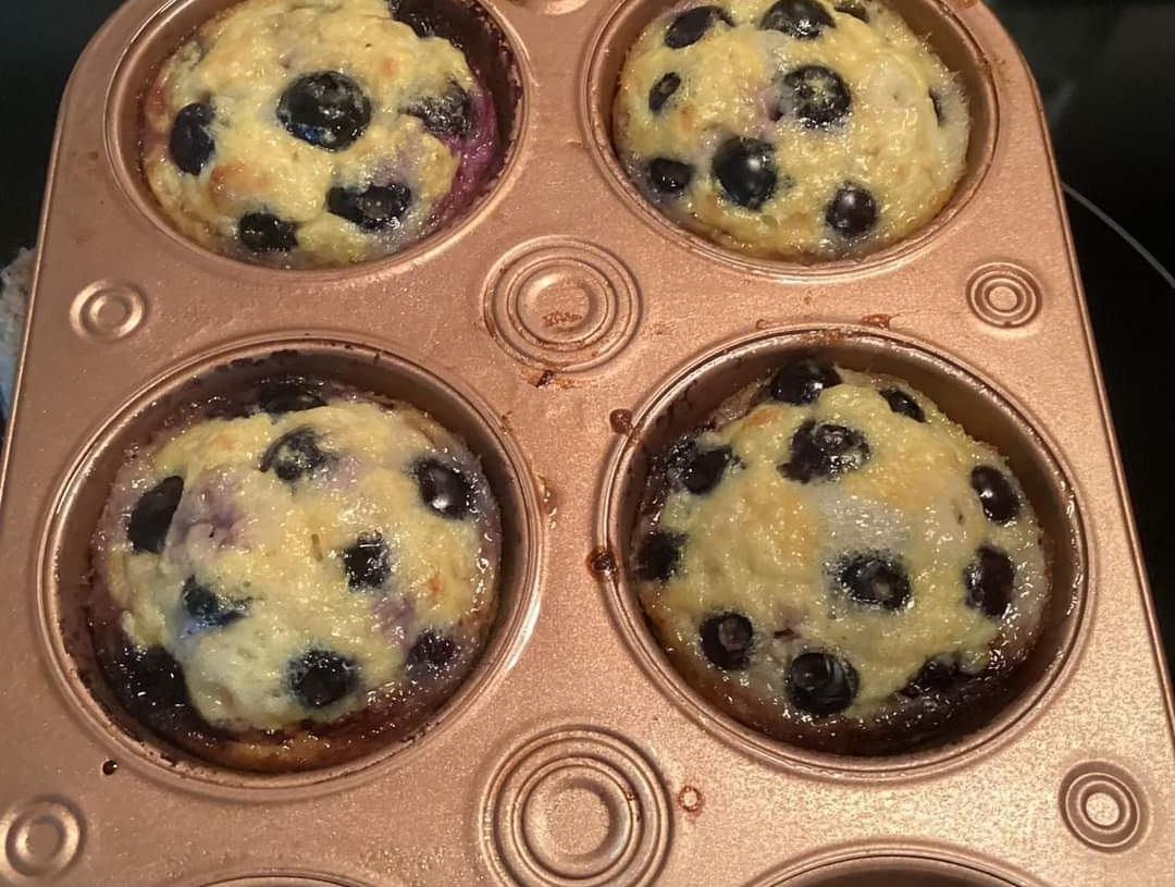 0 point banana, egg, blueberry muffins!