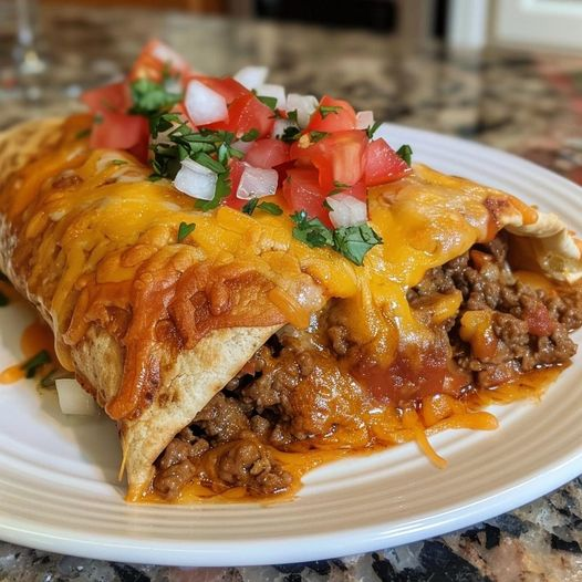 Low-Point Beef and Cheese Chimichanga😋