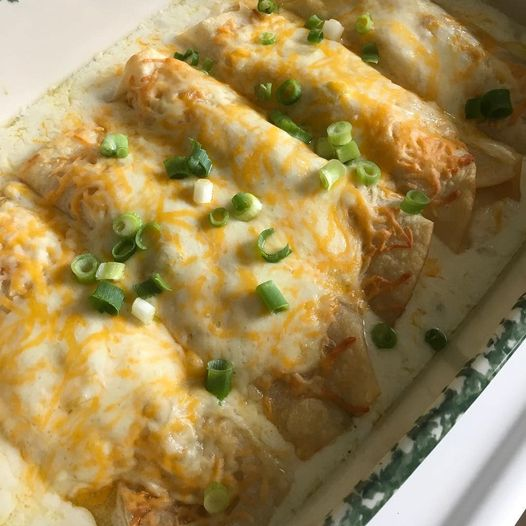 white chicken enchiladas 🤤 Fantastic recipe!