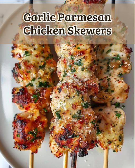 Deliciously Savory: Grilled Garlic Parmesan Chicken Skewers – Plant ...
