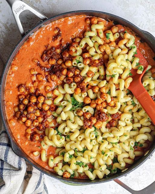 Chickpea Paprikash with Buttery Parsley Noodles
