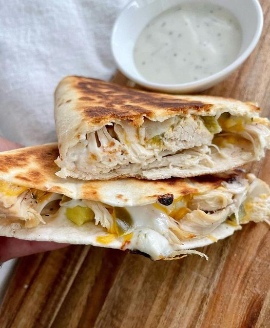 Weight Watchers Spicy Chicken Ranch Quesadillas.