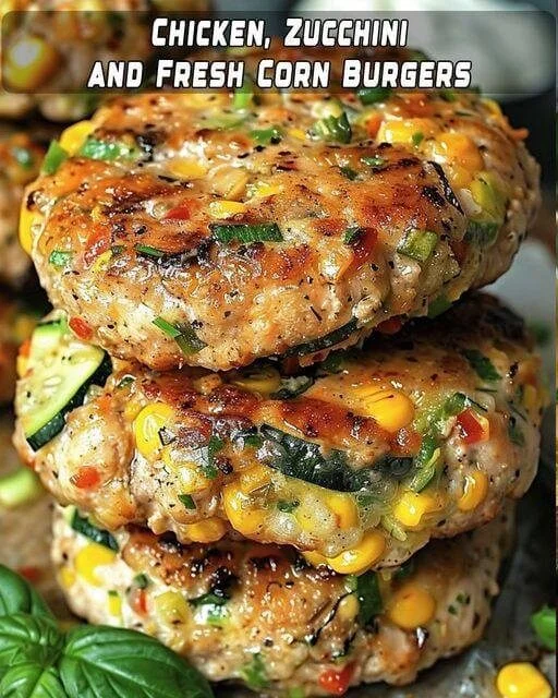 WW-Friendly Chicken, Zucchini, and Fresh Corn Burgers