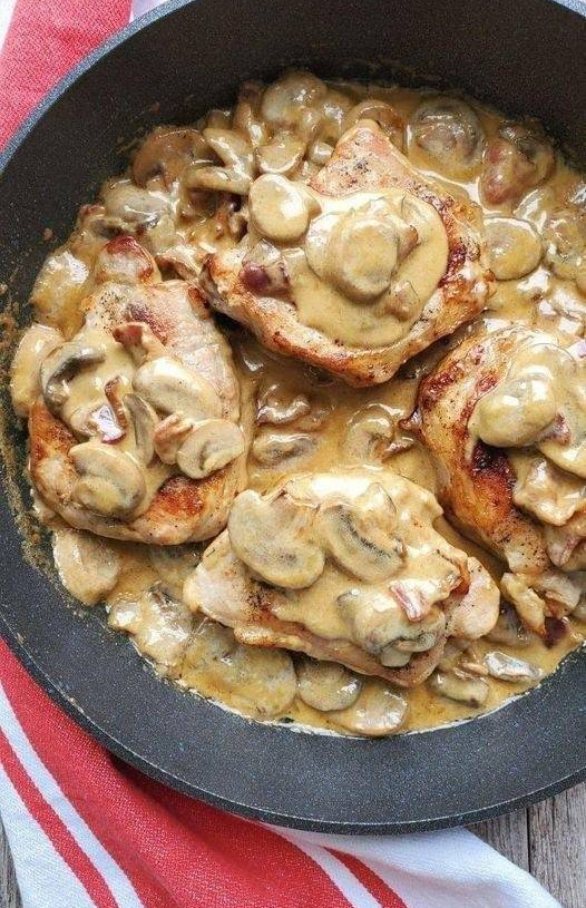 Bacon Mushroom Pork Chops