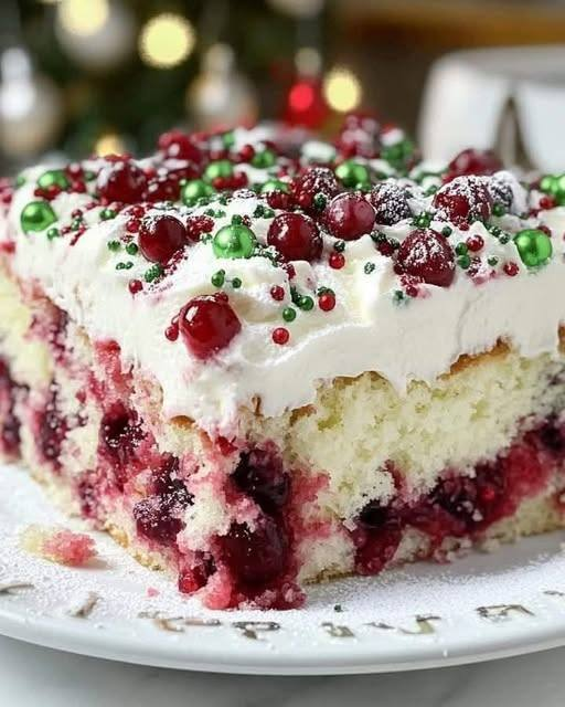 Christmas Cranberry Poke Cake